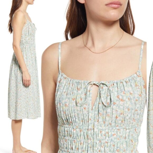 RAILS Octavia Sleevless Smocked Midi Dress, Green Summer Meadow Sz S $228 - Picture 2 of 8